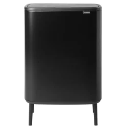 Brabantia Bo touch bin high 2x30 L, Mat zwart< Prullenbakken