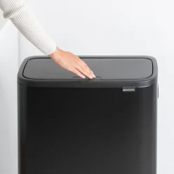 Brabantia Bo touch bin high 2x30 L, Mat zwart< Prullenbakken