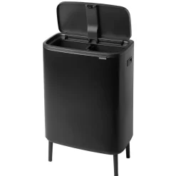 Brabantia Bo touch bin high 2x30 L, Mat zwart< Prullenbakken
