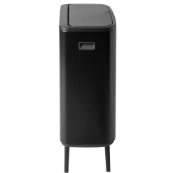 Brabantia Bo touch bin high 2x30 L, Mat zwart< Prullenbakken