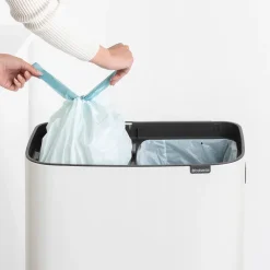 Brabantia Bo touch bin high 2x30 L, Wit< Prullenbakken