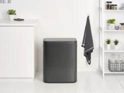 Brabantia Bo touch bin 2x30 L, Confident Grey< Prullenbakken