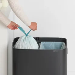 Brabantia Bo touch bin 2x30 L, Mat zwart< Prullenbakken