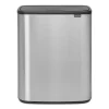 Brabantia Bo touch bin 2x30 L, Mat-geborsteld staal< Prullenbakken