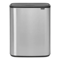Brabantia Bo touch bin 2x30 L, Mat-geborsteld staal< Prullenbakken