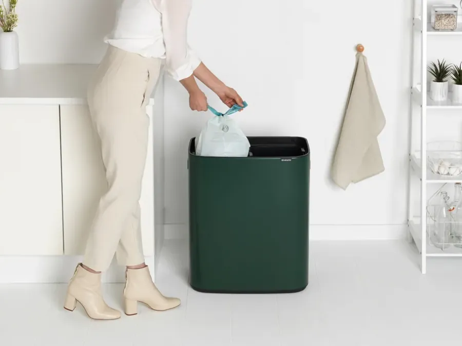 Brabantia Bo touch bin 2x30 L, Pine green< Prullenbakken