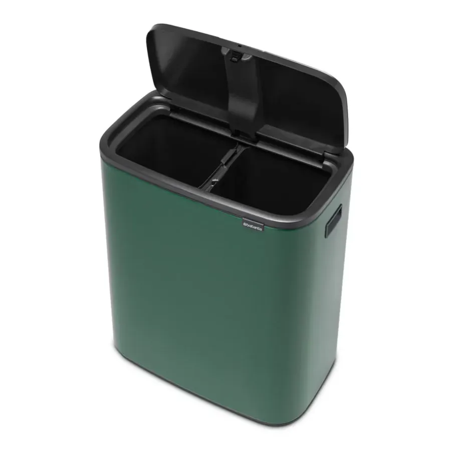 Brabantia Bo touch bin 2x30 L, Pine green< Prullenbakken