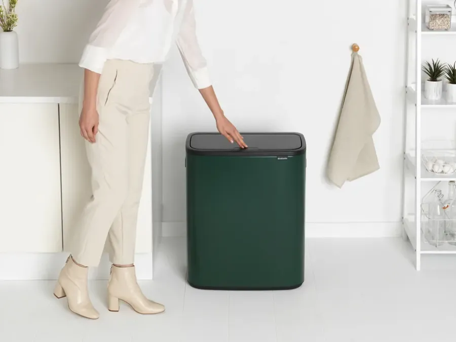 Brabantia Bo touch bin 2x30 L, Pine green< Prullenbakken