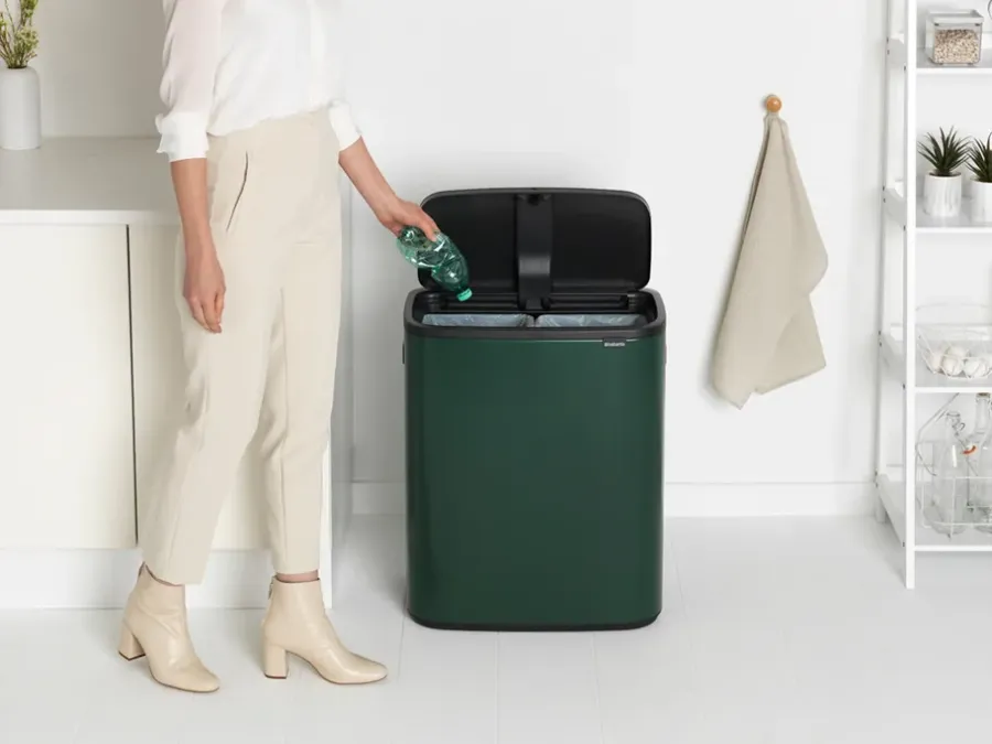 Brabantia Bo touch bin 2x30 L, Pine green< Prullenbakken