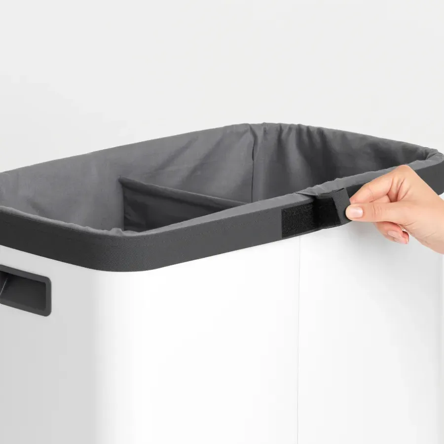 Brabantia Bo wasmand high 2x45 L, Wit< Wasmanden