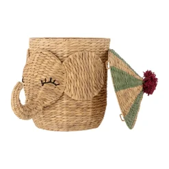 Bloomingville Bobo mand met deksel 35x50 cm, Natuur< Opbergmanden|Opbergoplossingen Voor De Kinderkamer