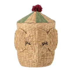 Bloomingville Bobo mand met deksel 35x50 cm, Natuur< Opbergmanden|Opbergoplossingen Voor De Kinderkamer