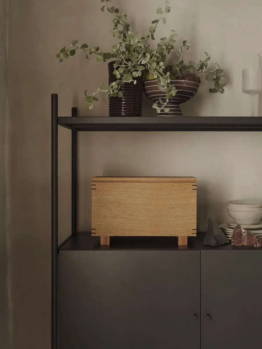 Ferm Living Bon houten doos 19x35 cm, Oiled oak< Dozen & Boxen