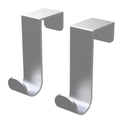 Bosign single J-haak 2-pack, Geborsteld staal< Haken & Hangers