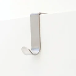 Bosign single J-haak 2-pack, Geborsteld staal< Haken & Hangers