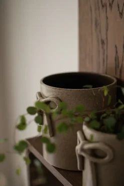 DBKD Bow pot Ø14 cm, Beige< Kerstdecoraties