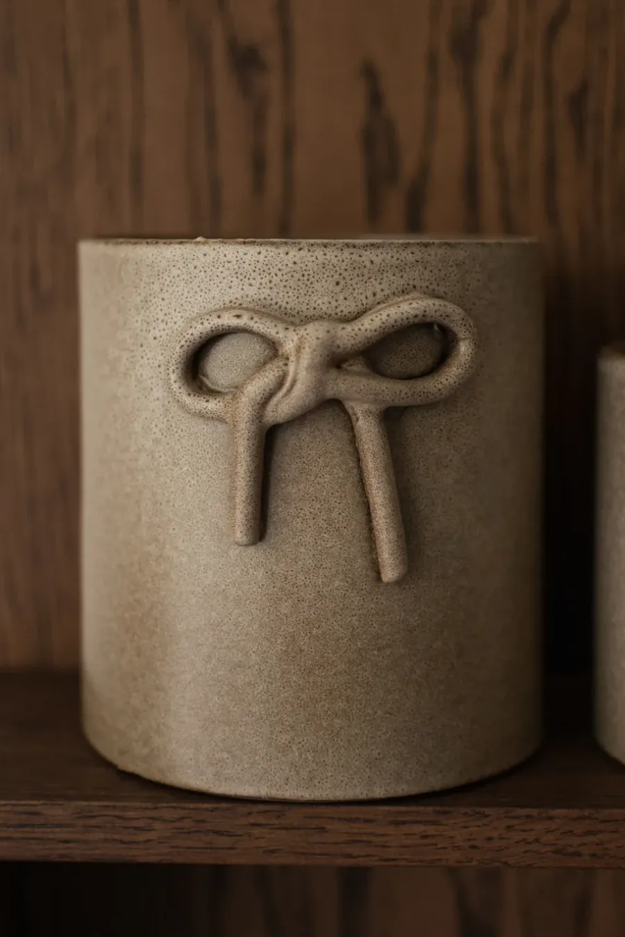 DBKD Bow pot Ø14 cm, Beige< Kerstdecoraties