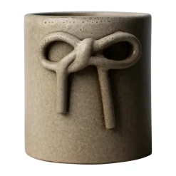 DBKD Bow pot Ø11 cm, Beige< Kerstdecoraties