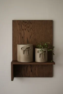 DBKD Bow pot Ø11 cm, Beige< Kerstdecoraties