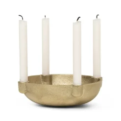 Ferm Living Bowl adventskandelaar messing, Brass< Adventskandelaars & -Kaarsen