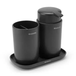 Brabantia ReNew badkameraccessoireset 3-delig, Donkergrijs< Zeepdispensers & Zeepschaaltjes