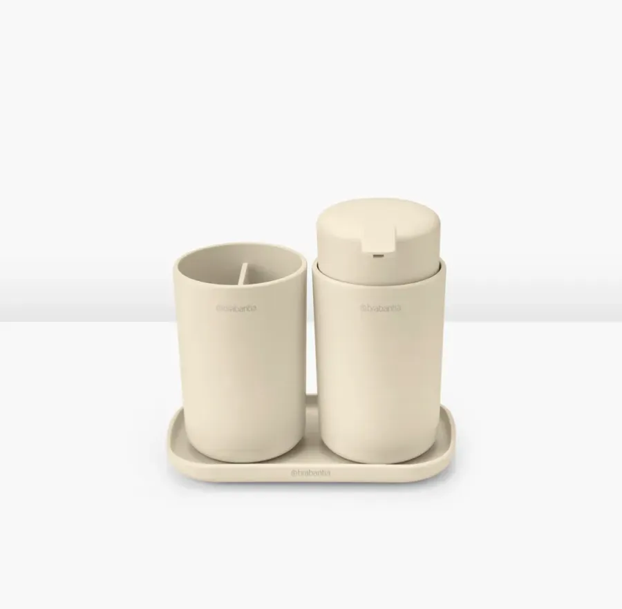Brabantia ReNew badkameraccessoireset 3-delig, Soft Beige< Zeepdispensers & Zeepschaaltjes