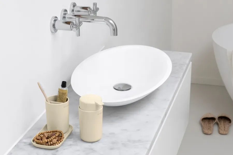 Brabantia ReNew badkameraccessoireset 3-delig, Soft Beige< Zeepdispensers & Zeepschaaltjes
