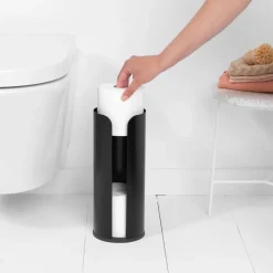 Brabantia toiletpapierhouder voor 3 rollen, Matt black< Toiletpapierhouders