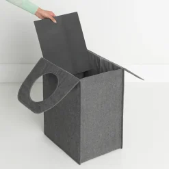 Brabantia waszak stof rechthoekig 55 liter, Donkergrijs< Wasmanden