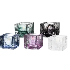 Kosta Boda Brick theelicht houder, blauw< Kaarsenhouders & Kaarsenborden