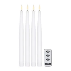 Scandi Essentials Bright ledkaarsen 28,5 cm 4-pack met afstandsbediening, Wit< Led-Kaarsen