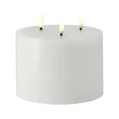 Scandi Essentials Bright Melt blokkaars LED met 3 lonten 13 cm, Wit< Led-Kaarsen
