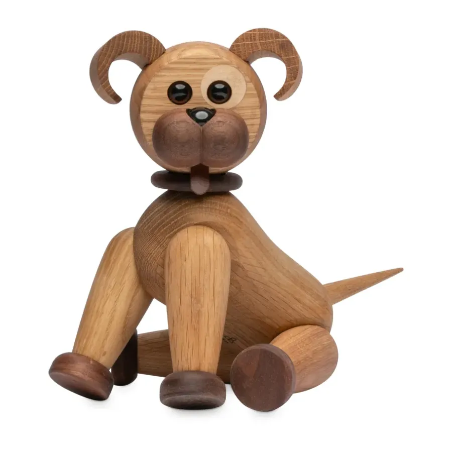 Spring Copenhagen Buddy Hond decoratie 20,5 cm, Eik< Houten Beelden