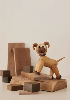 Spring Copenhagen Buddy Hond decoratie 20,5 cm, Eik< Houten Beelden
