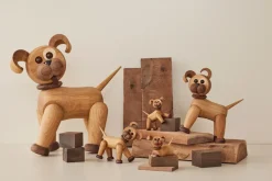 Spring Copenhagen Buddy Hond decoratie 20,5 cm, Eik< Houten Beelden