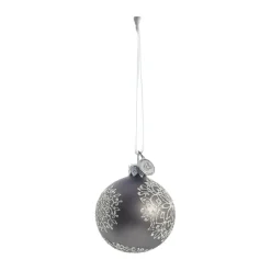 Lene Bjerre Cadelia kerstbal Ø6 cm, Donkergrijs, sneeuwvlok< Kerstdecoraties