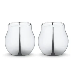 Georg Jensen Cafu waxinelichthouder 2-pack, roestvrij staal< Kaarsenhouders & Kaarsenborden