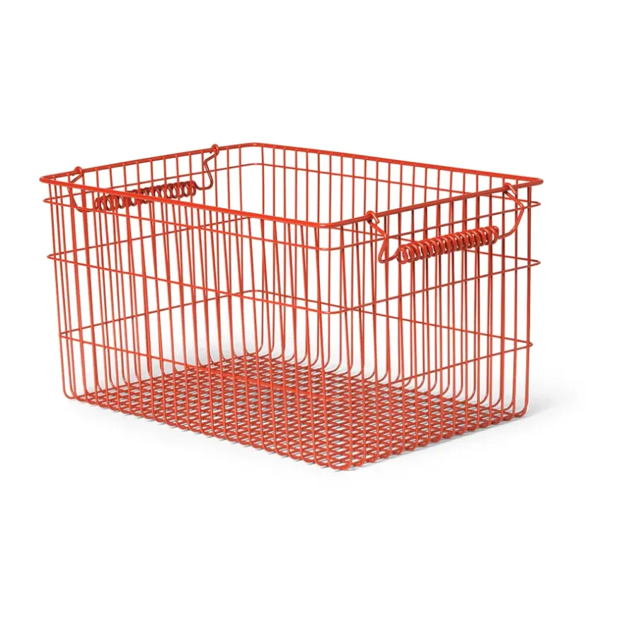 Ferm Living Cala stapelbare mand 2-pack, Poppy red< Opbergmanden