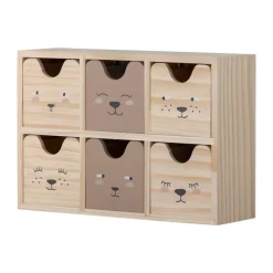 Bloomingville Calle boekenkast klein 6 laden 27x18 cm, Natuur< Opbergoplossingen Voor De Kinderkamer