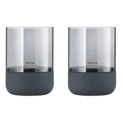 Blomus Calma waxinelichtjeshouder Ø7 cm 2-pack, Steel grey-smoke< Kaarsenhouders & Kaarsenborden