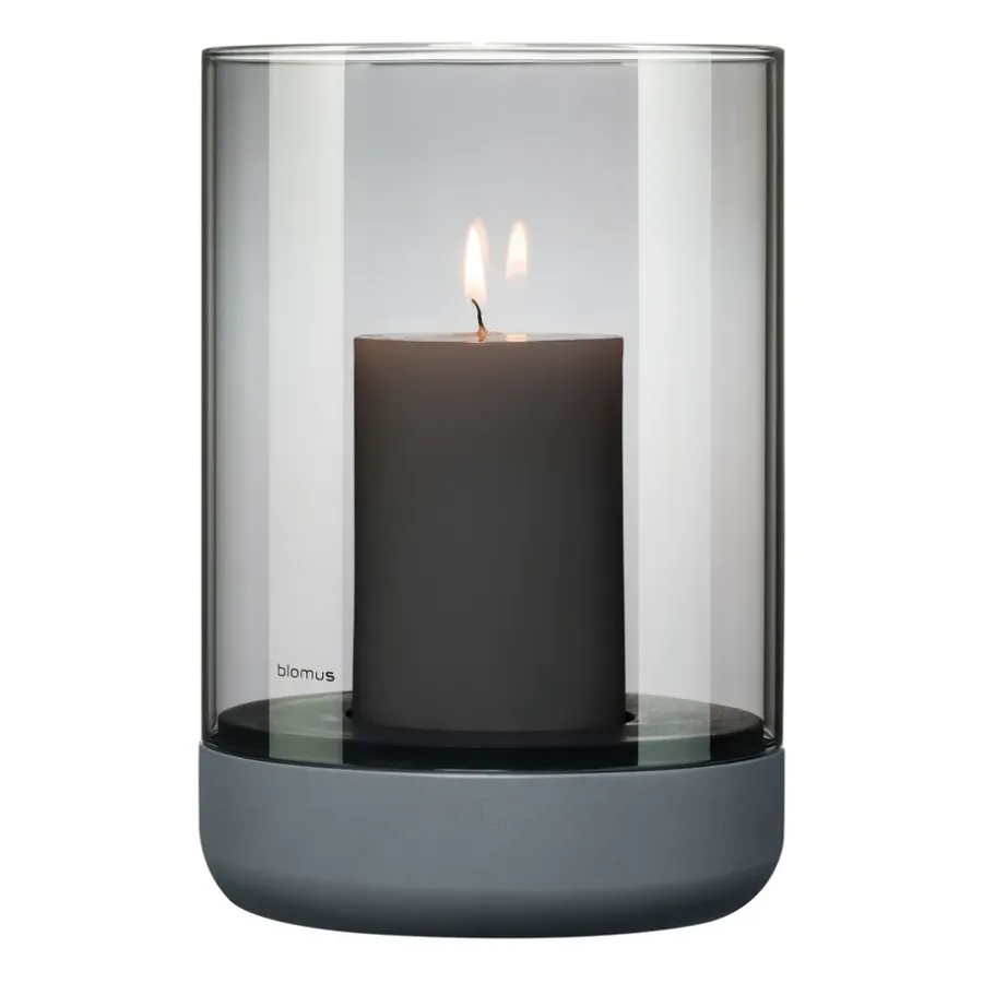 Blomus Calma windlicht Ø15 cm, Gray-smoke< Kaarsenhouders & Kaarsenborden