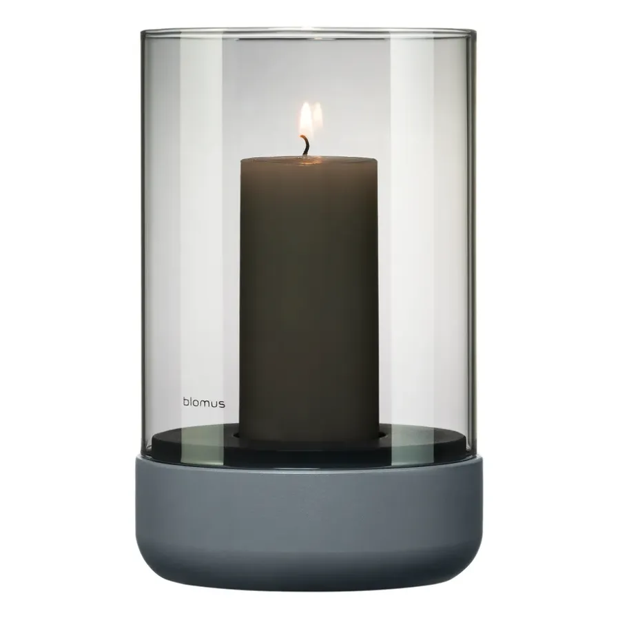 Blomus Calma windlicht Ø12 cm, Gray-smoke< Kaarsenhouders & Kaarsenborden