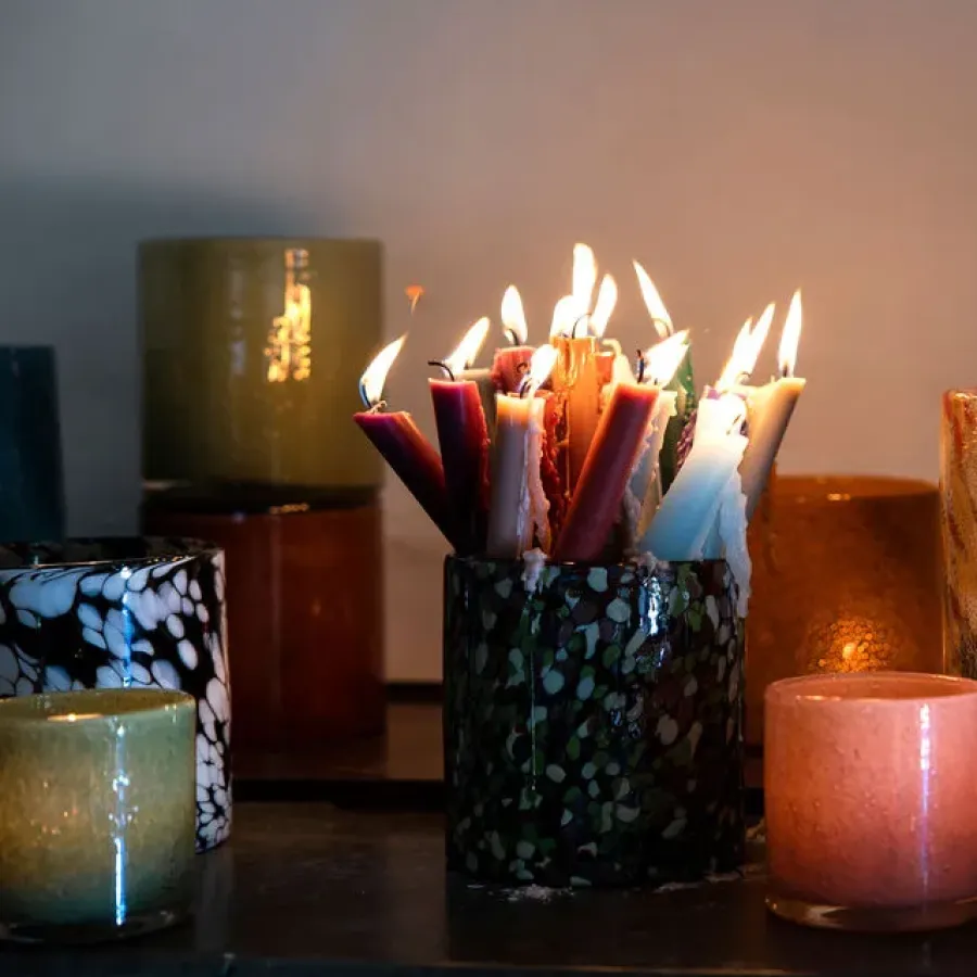 Byon Calore waxinelichtjeshouder XS Ø10 cm, Green< Kaarsenhouders & Kaarsenborden
