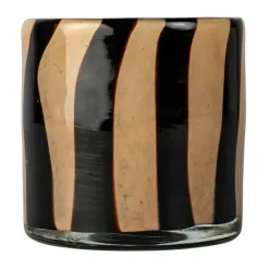 Byon Calore waxinelichtjeshouder XS Ø10 cm, Black-beige< Kaarsenhouders & Kaarsenborden
