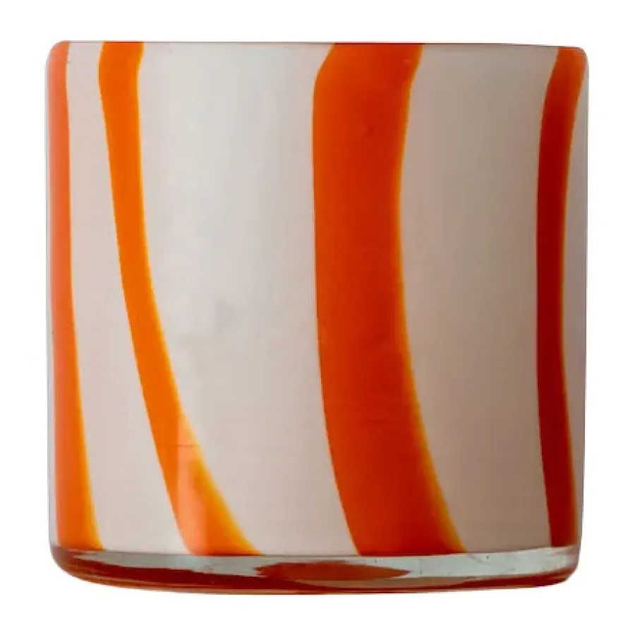 Byon Calore waxinelichtjeshouder XS Ø10 cm, Orange-white< Kaarsenhouders & Kaarsenborden