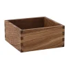 Scandi Living Carve opbergdoos 15 cm, Donker gebeitst eikenhout< Dozen & Boxen
