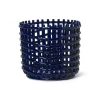 Ferm Living Ceramic gevlochten mand Ø23,5 cm, Blauw< Opbergmanden