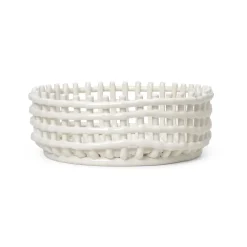 Ferm Living Ceramic gevlochten schaal , Off-white< Decoratieve Schalen