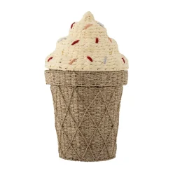 Bloomingville Cillie opbergmand met deksel Ø40 cm, Nature ice cream< Opbergoplossingen Voor De Kinderkamer|Opbergmanden