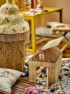Bloomingville Cillie opbergmand met deksel Ø40 cm, Nature ice cream< Opbergoplossingen Voor De Kinderkamer|Opbergmanden